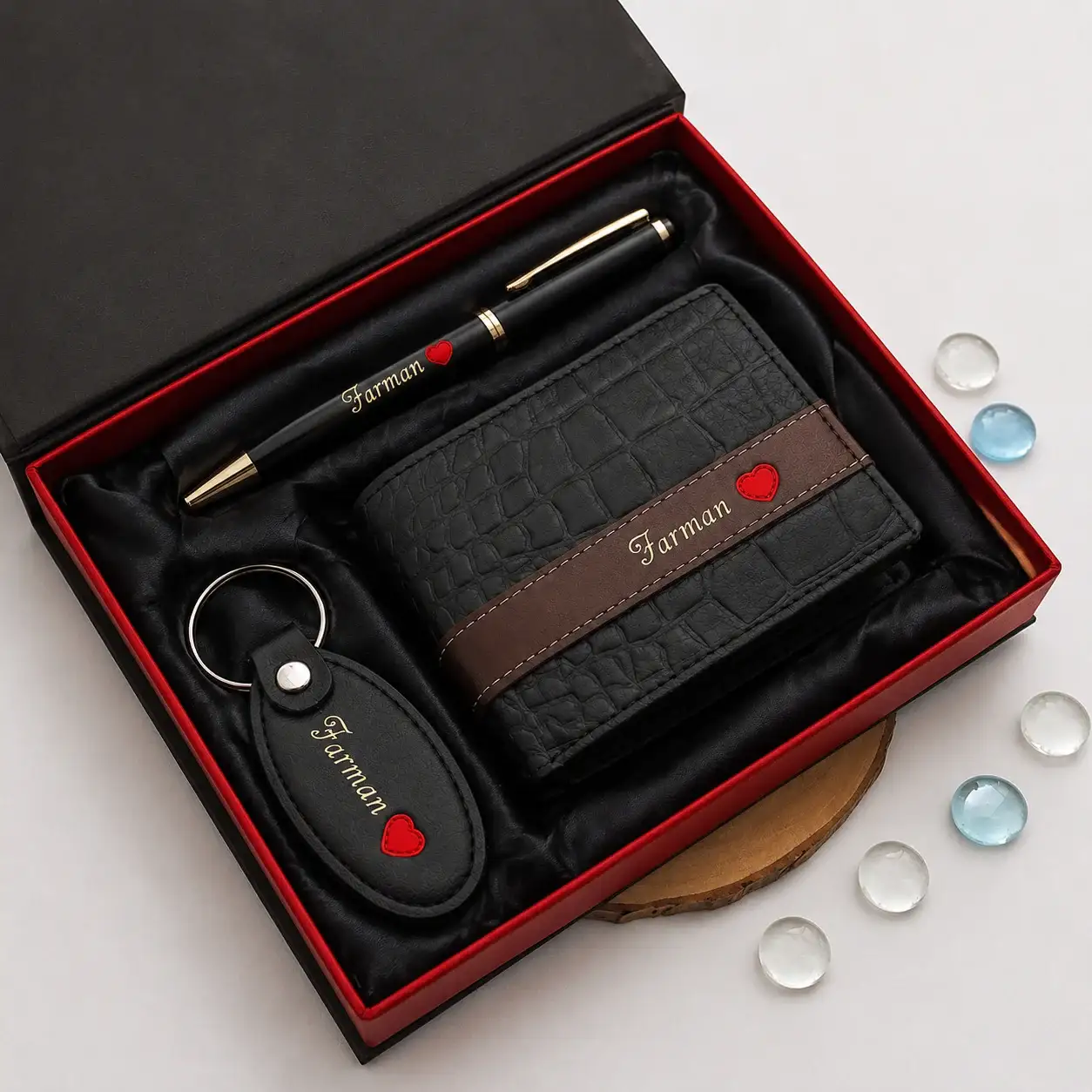 With Pen and Keychain